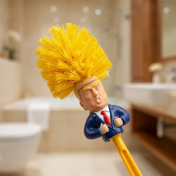Close-up of the marigold bristle coif in a bathroom
