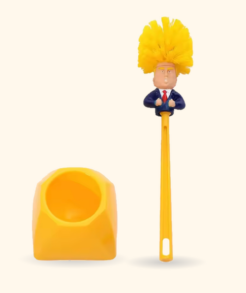 President Dump toilet brush and marigold holder